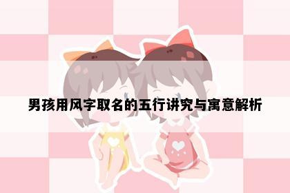 男孩用风字取名的五行讲究与寓意解析