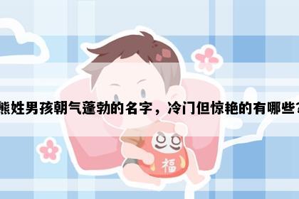熊姓男孩朝气蓬勃的名字，冷门但惊艳的有哪些？