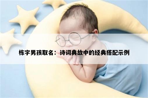 栋字男孩取名：诗词典故中的经典搭配示例