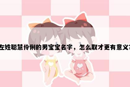 左姓聪慧伶俐的男宝宝名字，怎么取才更有意义？