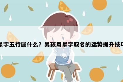 星字五行属什么？男孩用星字取名的运势提升技巧