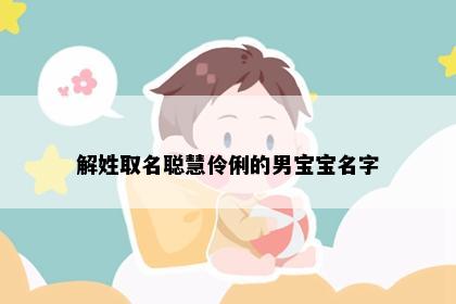 解姓取名聪慧伶俐的男宝宝名字