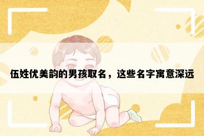 伍姓优美韵的男孩取名，这些名字寓意深远