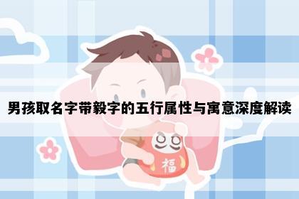 男孩取名字带毅字的五行属性与寓意深度解读