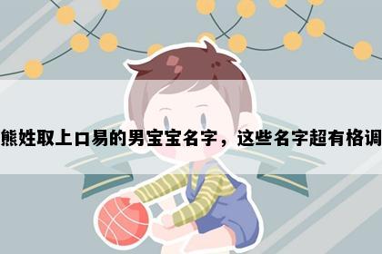 熊姓取上口易的男宝宝名字，这些名字超有格调