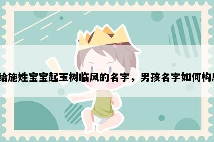 想给施姓宝宝起玉树临风的名字，男孩名字如何构思？