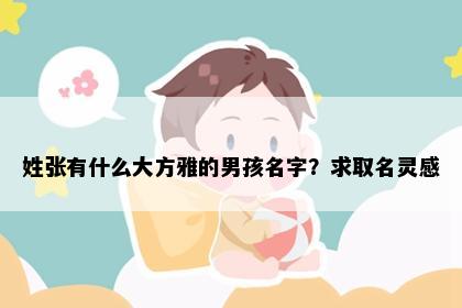 姓张有什么大方雅的男孩名字？求取名灵感
