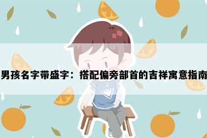 男孩名字带盛字：搭配偏旁部首的吉祥寓意指南