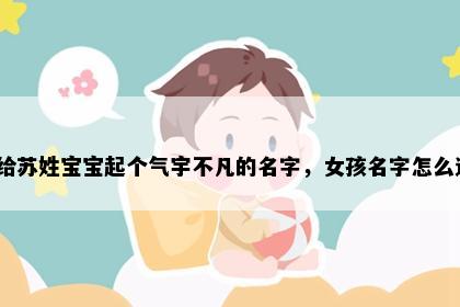 想给苏姓宝宝起个气宇不凡的名字,女孩名字怎么选?