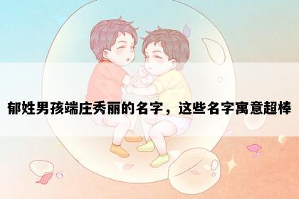 郁姓男孩端庄秀丽的名字，这些名字寓意超棒