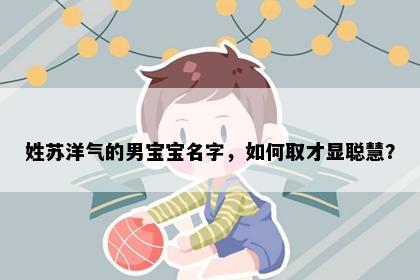姓苏洋气的男宝宝名字，如何取才显聪慧？
