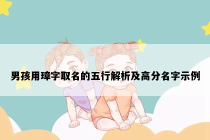 男孩用璋字取名的五行解析及高分名字示例