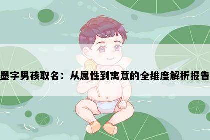 墨字男孩取名：从属性到寓意的全维度解析报告