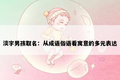 淡字男孩取名：从成语俗语看寓意的多元表达