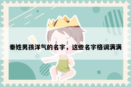 秦姓男孩洋气的名字，这些名字格调满满