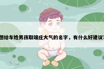 想给车姓男孩取端庄大气的名字，有什么好建议？