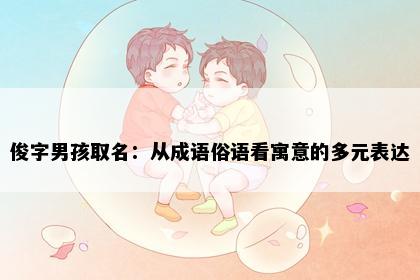 俊字男孩取名：从成语俗语看寓意的多元表达