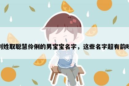 刘姓取聪慧伶俐的男宝宝名字，这些名字超有韵味