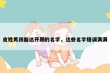 皮姓男孩豁达开朗的名字，这些名字格调满满