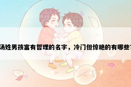 汤姓男孩富有哲理的名字，冷门但惊艳的有哪些？